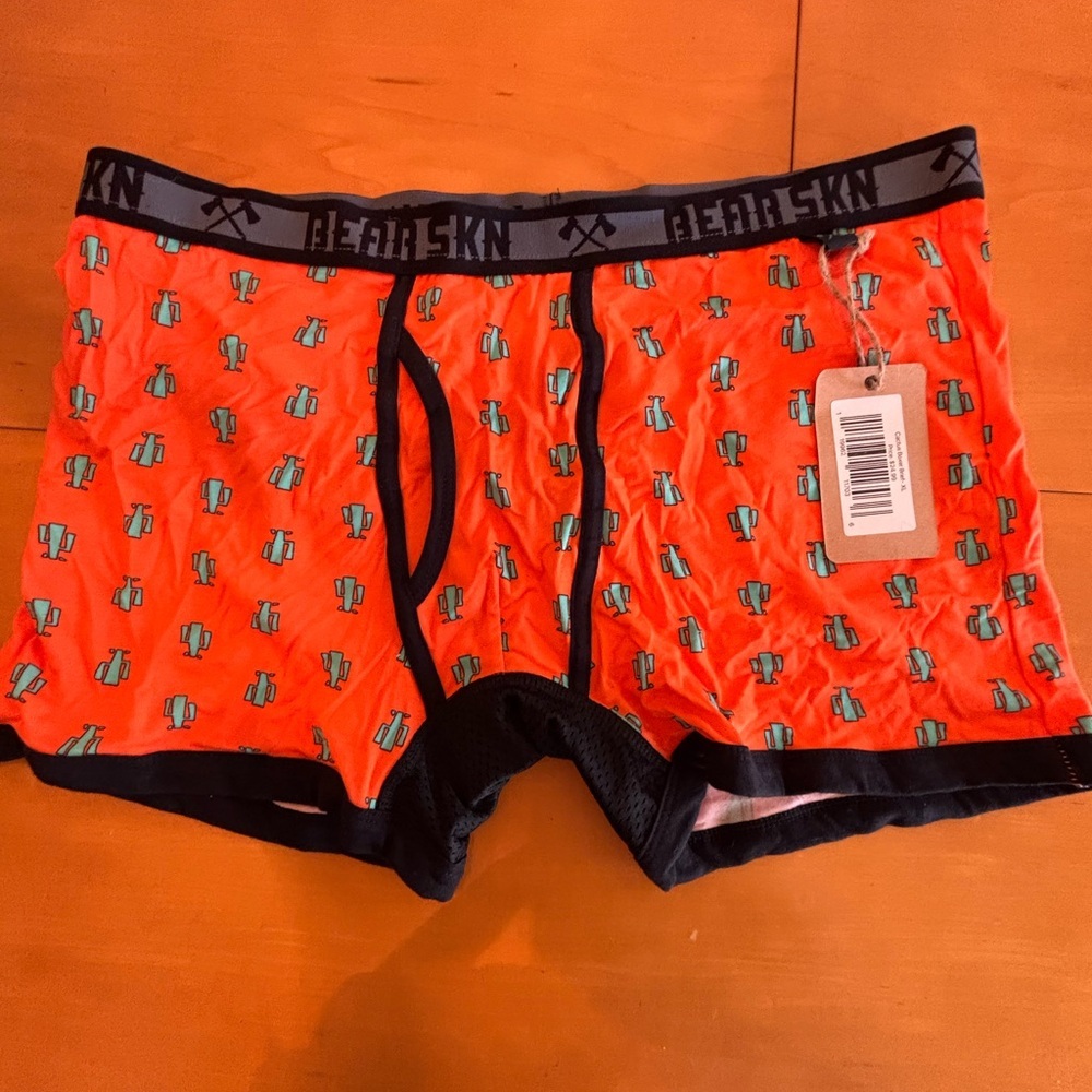Bearskin XL NWT orange, green cactus Mexico, vacation, boxer briefs
